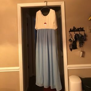 Pinkblush 1X maternity maxi dress