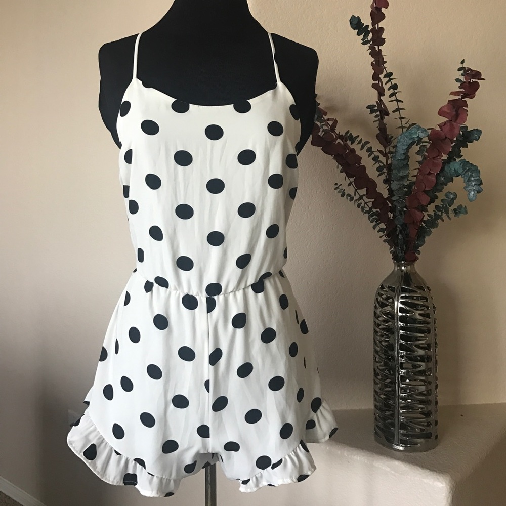 Polka Dot Ruffled Romper