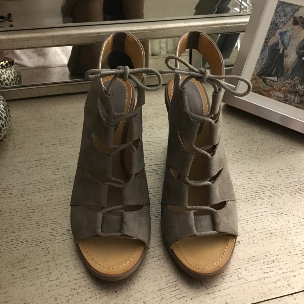 Taupe wedge sandals