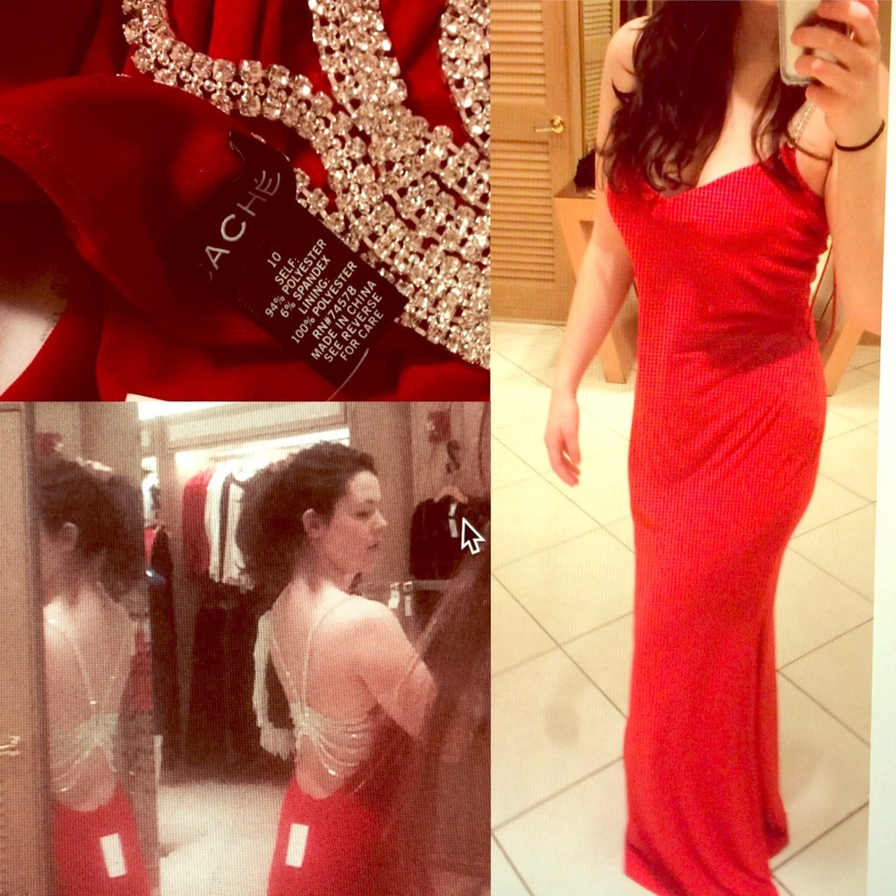 Floor Length Stretchy Red Wedding Gown Crystal