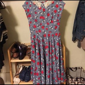 Quaint, blue apple blossom dress