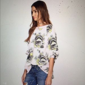 NWT adorable Free People floral sweatshirt