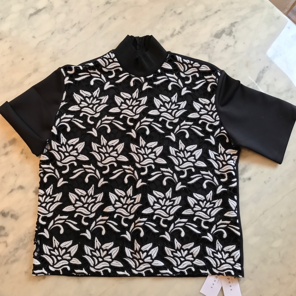 SANDRO Embroidered Lace Top - Brand New w Tags - Picture 4 of 8