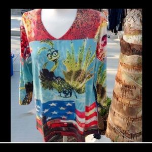 Unbelievable ... V-Neck Embellished BIRD L-XL
