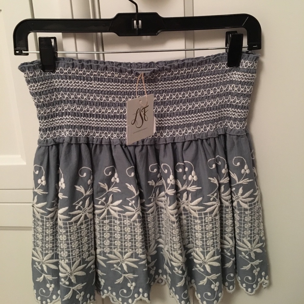 Love Shack Fancy cotton voile beach mini skirt