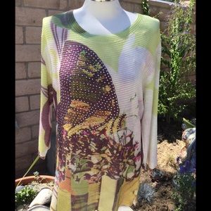 Embellished Butterfly Long Sleeve Top Large