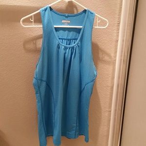 Blue Striped Athletic Tank Top