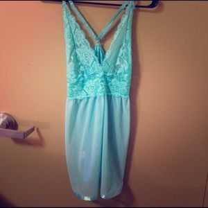 Mint lace lingerie