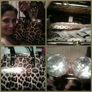 Leopard purse with jewel top
