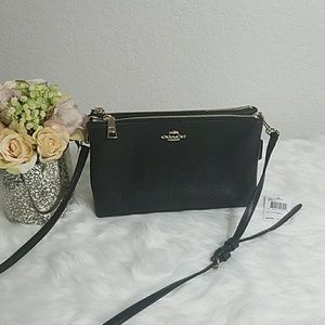Coach Black crossbody light gold hardware like new
