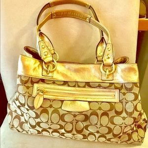 Coach gold classic purse