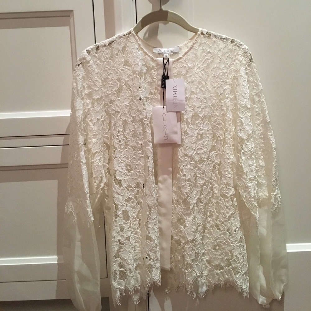 Alexis cream lace and organza blouse