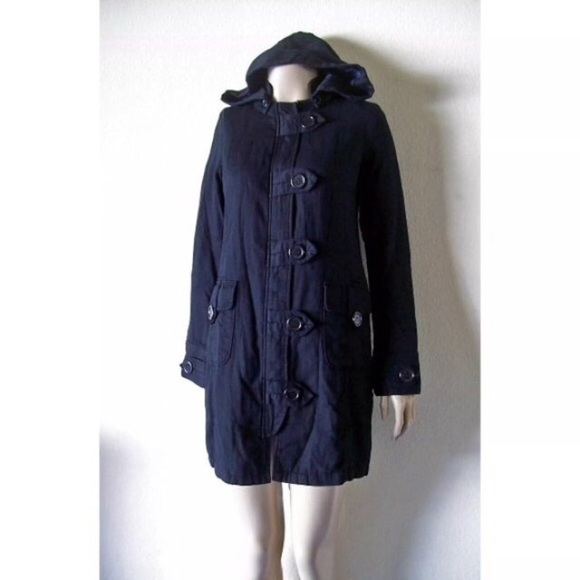 Forever 21 Jackets & Blazers - Black Bomber Trench Coat Jacket Detachable Hood