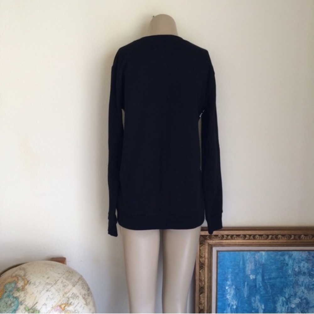 Black White Greek American Flag Print Sweatshirt - Picture 2 of 4