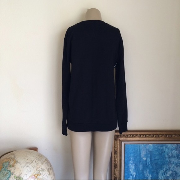 Black White Greek American Flag Print Sweatshirt - Picture 2 of 4