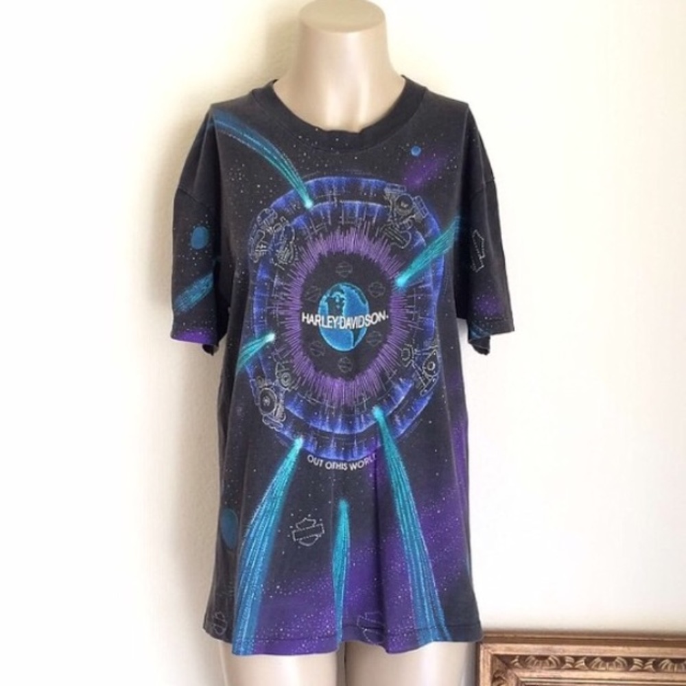 VTG 90's Harley Davidson Grunge T-shirt Tee Top