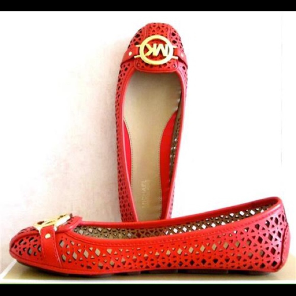 NIB MICHAEL KORS FULTON LASER-CUT MOCCASINS SIENNA