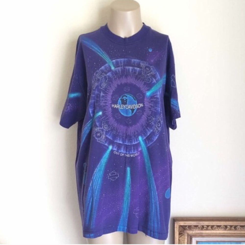 VTG 90's Purple Harley Davidson T-shirt Tee Shirt