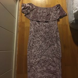 Off the shoulder velvet dress