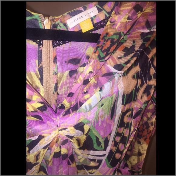 86%OFF‼️Leifsdottir Vibrant Silk Abstract Kimono👗 - Picture 4 of 6