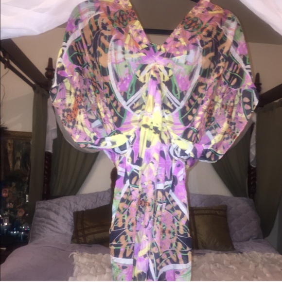 86%OFF‼️Leifsdottir Vibrant Silk Abstract Kimono👗 - Picture 2 of 6