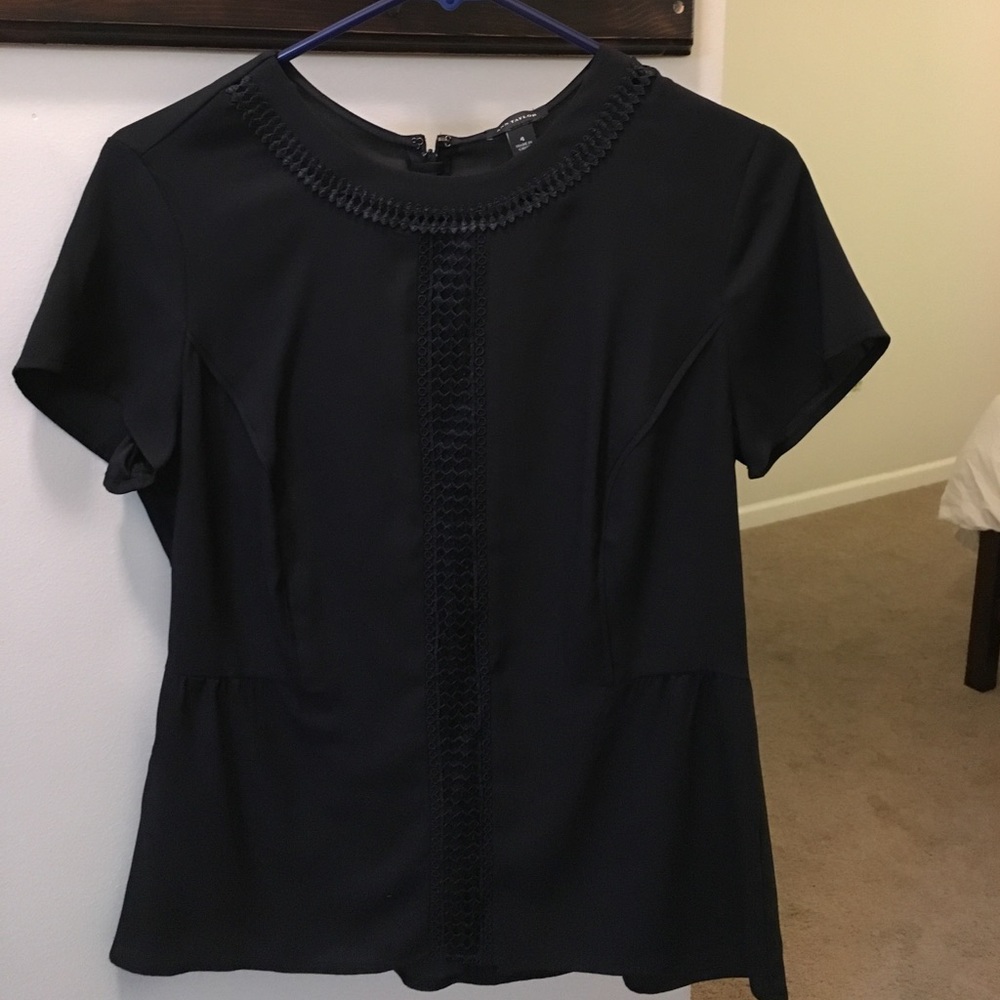 Black Ann Taylor blouse, back zip
