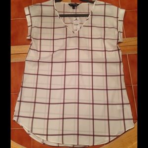 NWT Express Cream Rolled-Sleeve Blouse Small