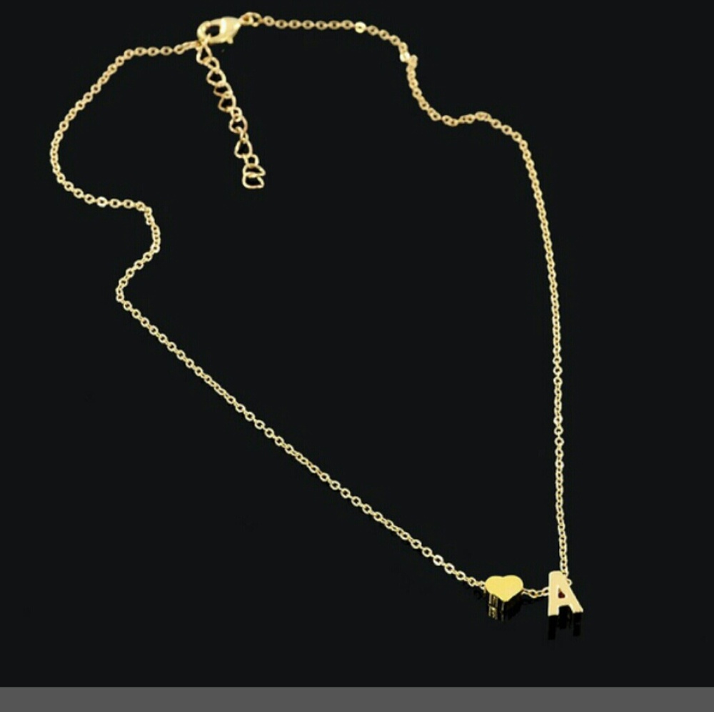 Pair of Heart-shaped Initial Pendants (?2 necklace