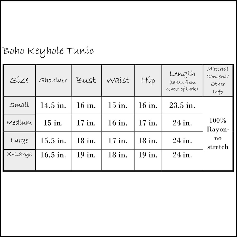 Boho Key-Hole Floral Tunic - Picture 8 of 8