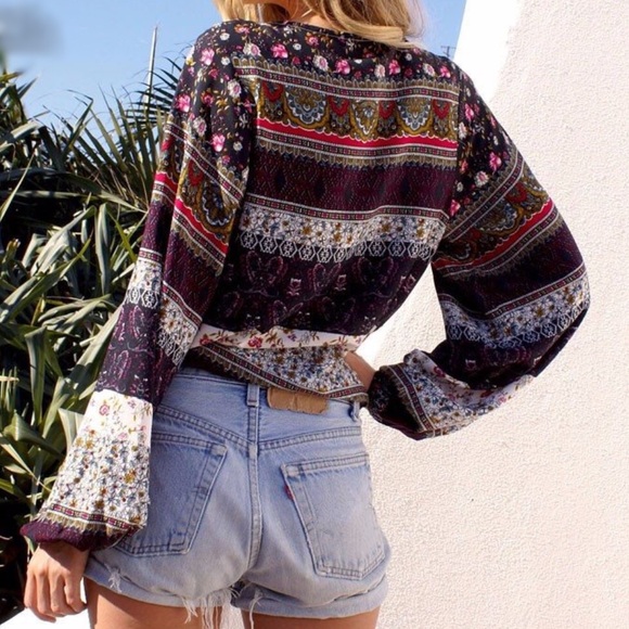 Boho Key-Hole Floral Tunic - Picture 3 of 8