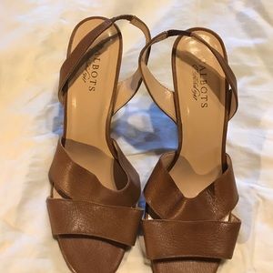 TALBOTS Tan high heeled sandals