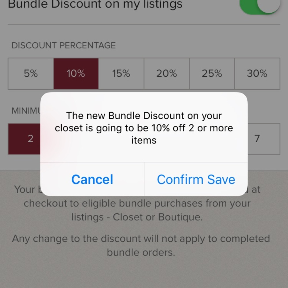 Sellers discount on bundles