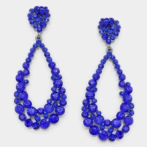 Royal Blue Pageant Earrings