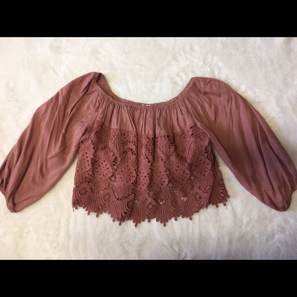 Long sleeve cropped blouse