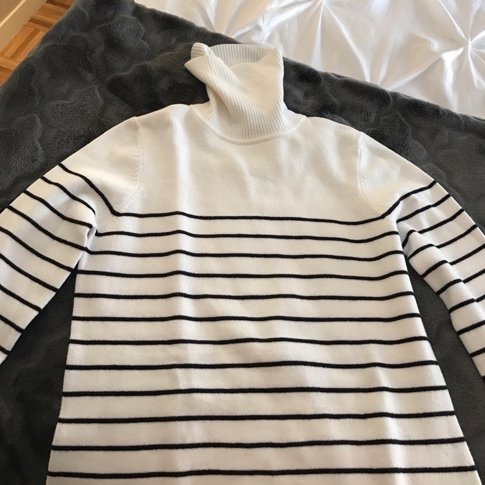 French Connection turtleneck striped sweater MED