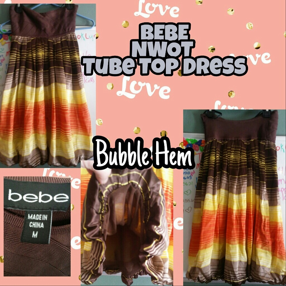 BRAND NEW Super cute bebe tube top dress