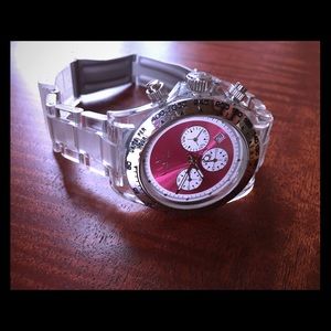 Toy Watch clear and metallic pink