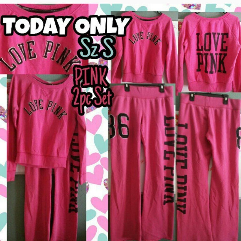 Victoria Secret PINK hot pink 2pc Set