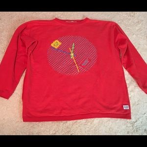 Vtg 80s red swatch watch sweatshirt