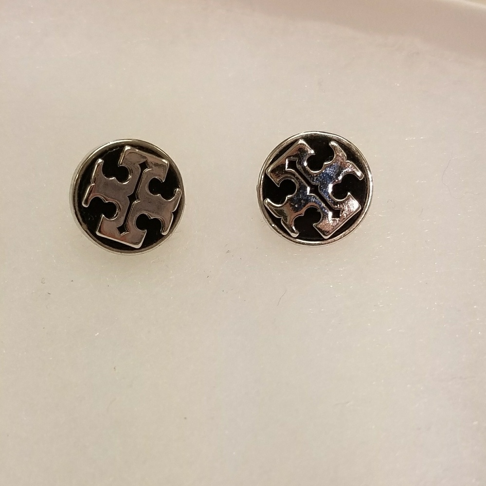 Tory Burch black and silver earrings