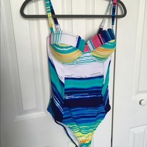 Cupshe Sea Sunset Stripes One Piece