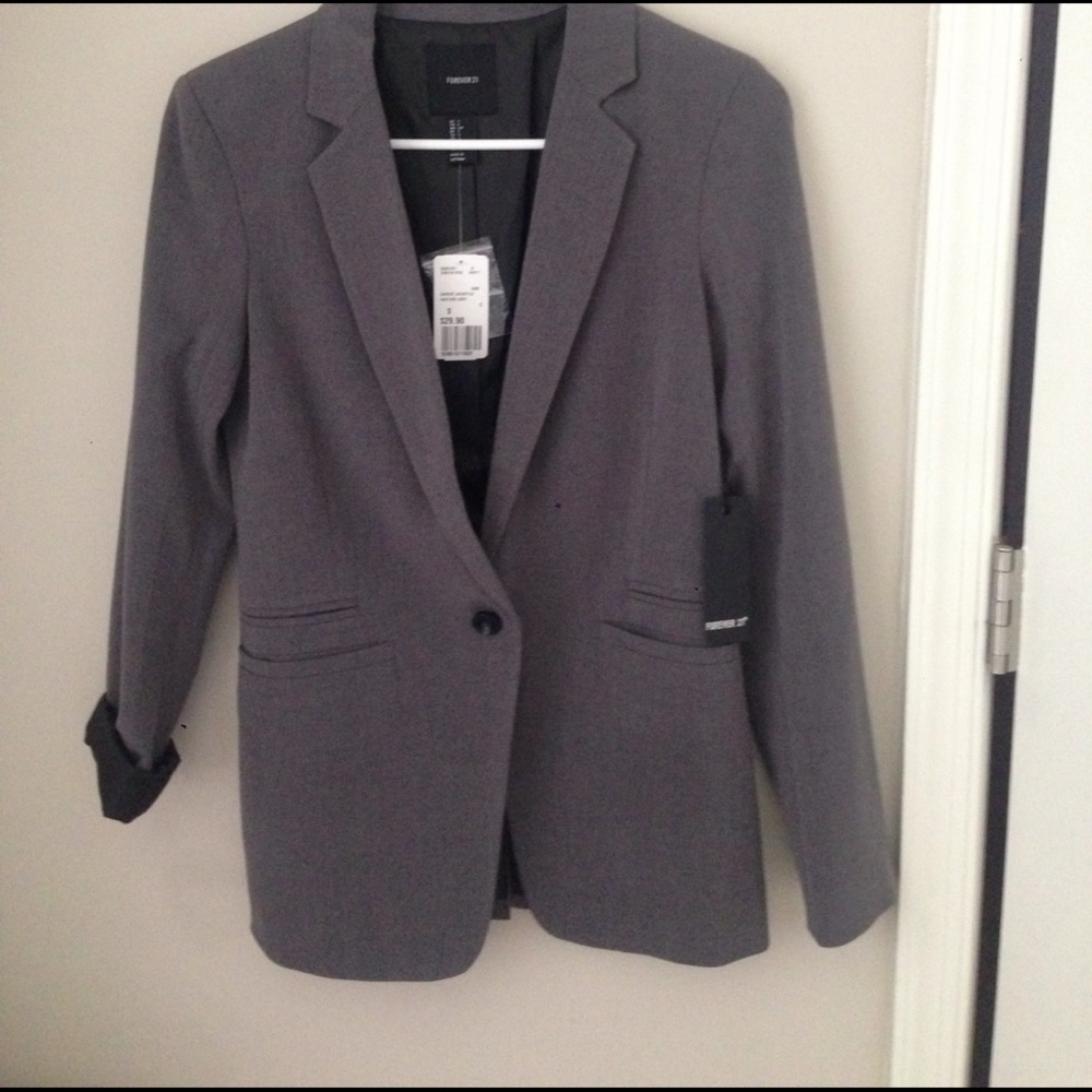 Forever 21 - grey long blazer