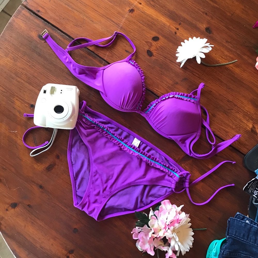 Purple bikini set push up