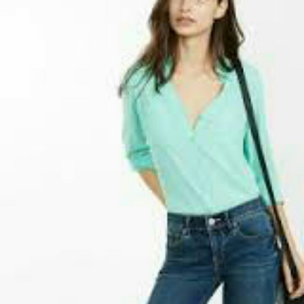 Express Portofino Shirt in Mint Blue