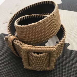 YSL Raffia belt