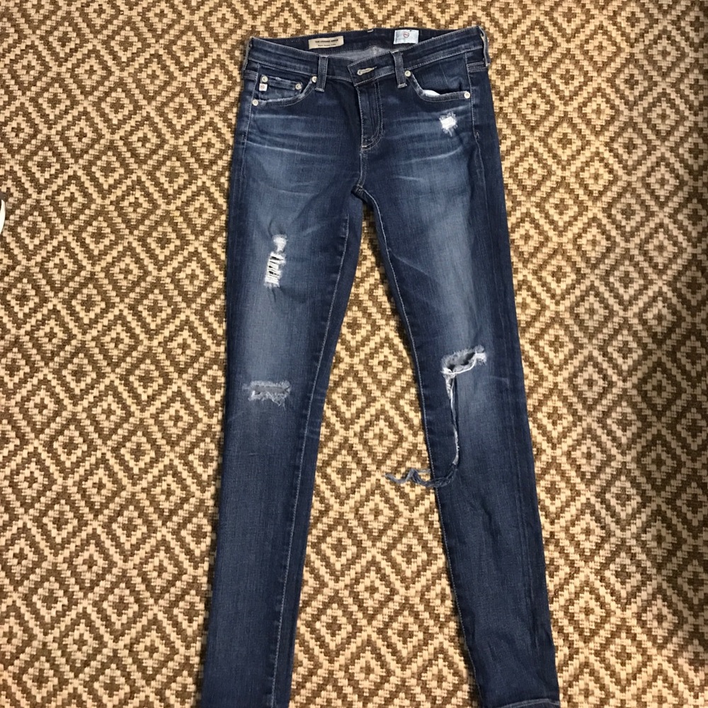 AG The Legging Ankle Distressed Skinny Jeans