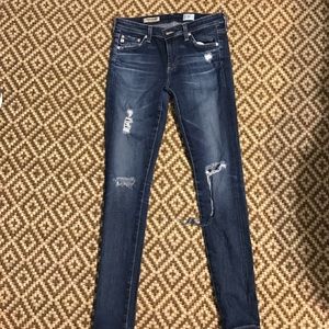 AG The Legging Ankle Distressed Skinny Jeans