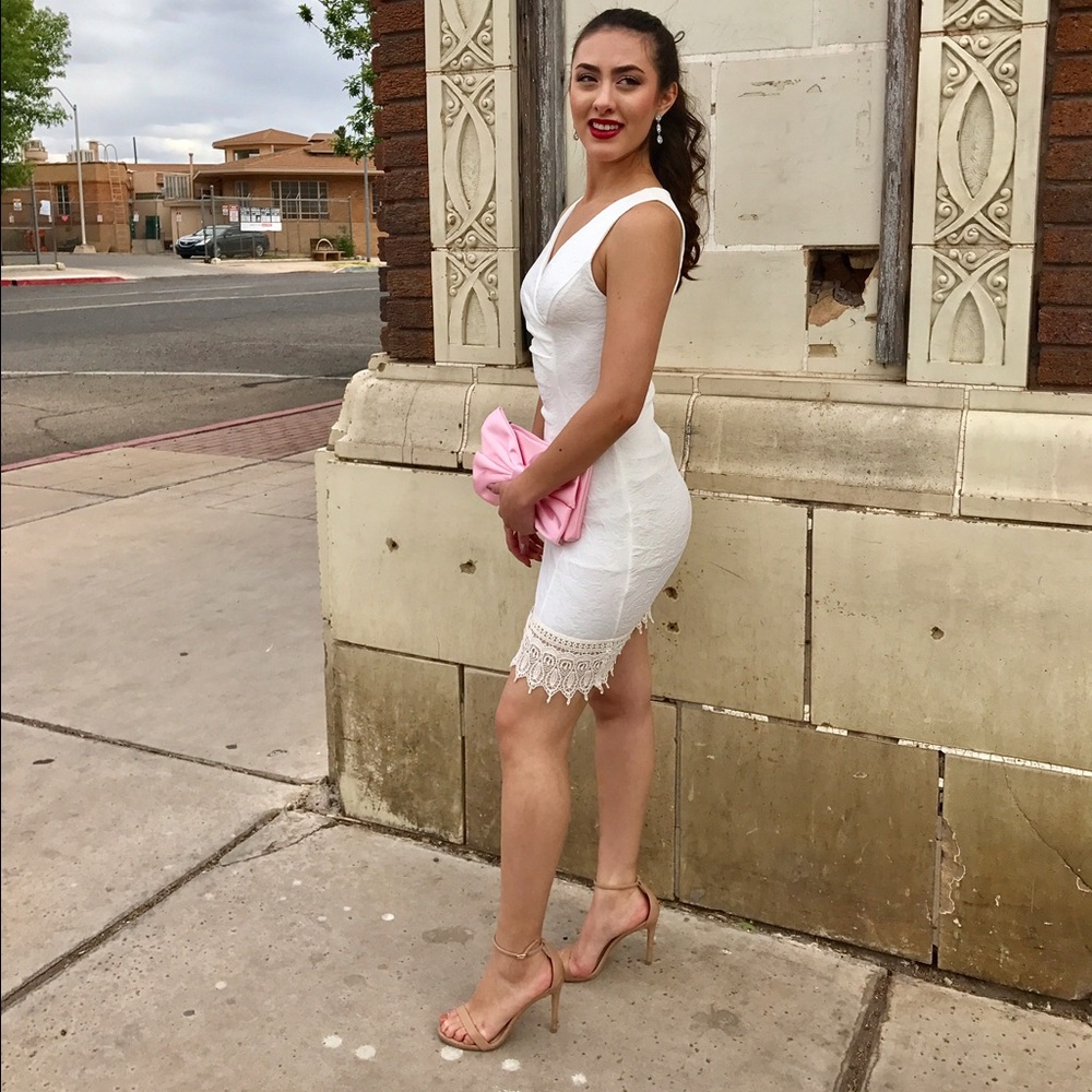 White Bodycon Dress-LAST ONE-SALE❗️ - Picture 2 of 5