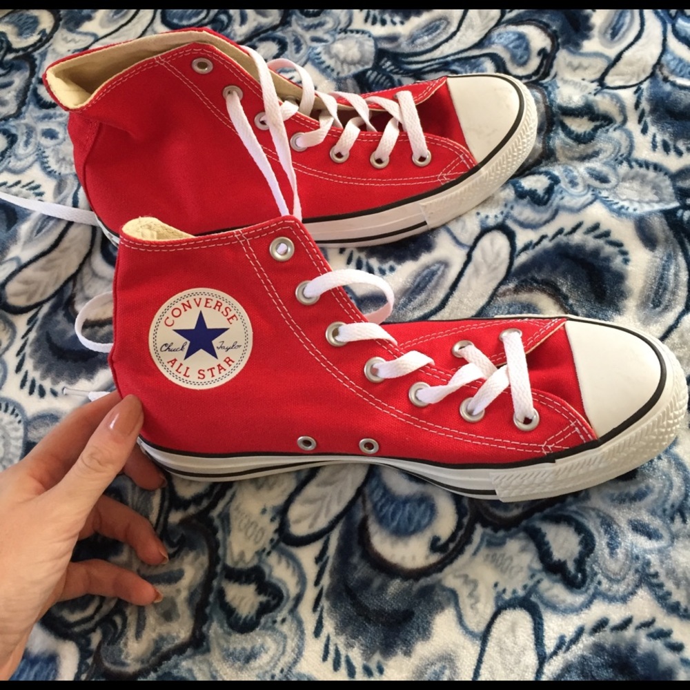 Converse red high tops