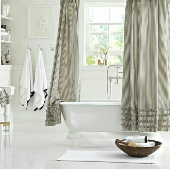 Pottery Barn Bath Ticking Stripe Shower Curtain Poshmark